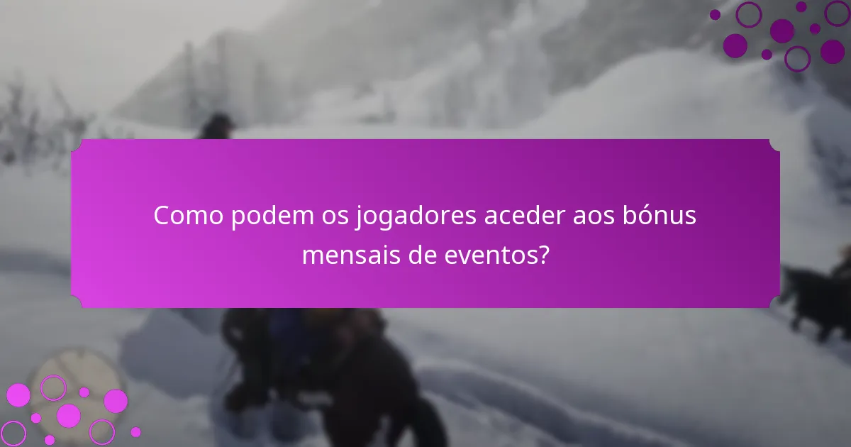 Como podem os jogadores aceder aos bónus mensais de eventos?