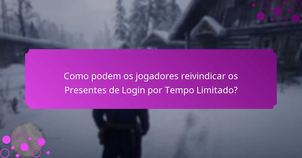 Como podem os jogadores reivindicar os Presentes de Login por Tempo Limitado?