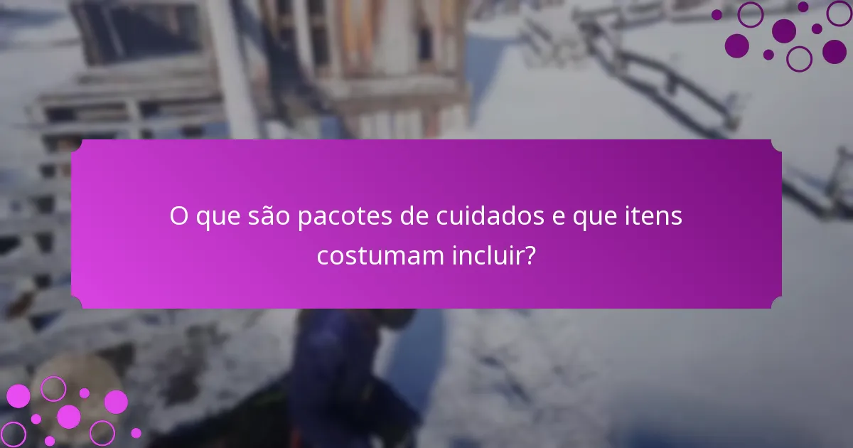 Quais são as ofertas atuais por tempo limitado para pacotes de cuidados?